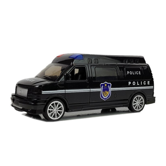 Melna policijas automašīna ar skaņas un gaismas efektiem 6907 - Rotaļlietu automašīnas Melna policijas automašīna ar skaņas un gaismas efektiem Uzņēmuma automašīnas