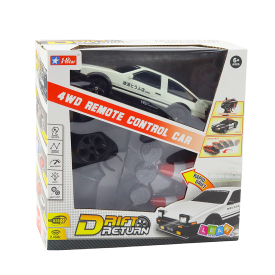 Drift Sports Car Interchangeable Wheels Remote Controlled RC 4WD White Radio vadāmās rotaļlietas