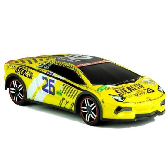 Tālvadības pults vadāma sporta automašīna R/C dzeltena Radio vadāmās rotaļlietas