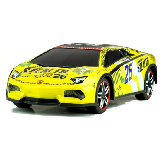 Tālvadības pults vadāma sporta automašīna R/C dzeltena Radio vadāmās rotaļlietas