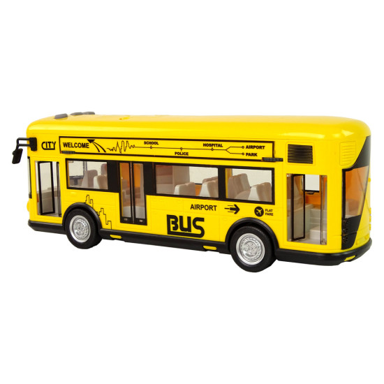 Dzeltens autobuss ar skaņas un gaismas efektu 15478 - Rotaļlietu automašīnas Dzeltens autobuss ar skaņas un gaismas efektu Autobusi