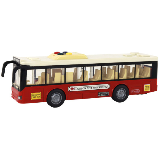 Sarkans autobuss ar gaismas un skaņas efektiem 16959 - Rotaļlietu automašīnas Sarkans autobuss ar gaismas un skaņas efektiem Autobusi