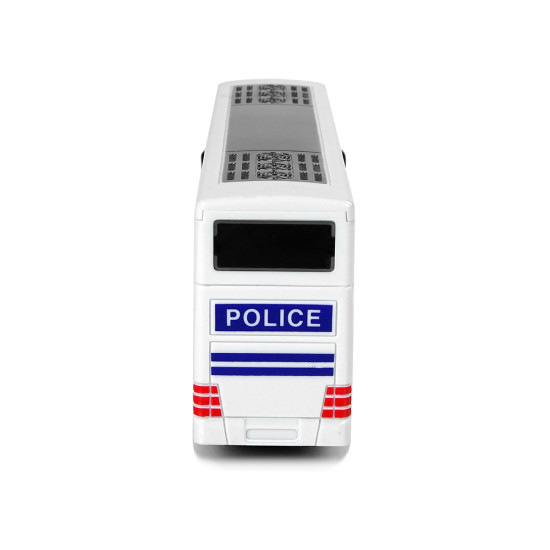 Balts divstāvu policijas autobuss 10029 - Rotaļlietu automašīnas Balts divstāvu policijas autobuss Uzņēmuma automašīnas