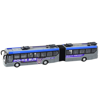 Pelēks policijas autobuss, ko vada ar tālvadības pulti