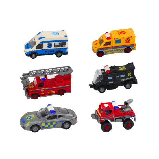Policijas un ugunsdzēsēju bāzes komplekts ar automašīnām 18711 - Rotaļlietu automašīnas Policijas un ugunsdzēsēju bāzes komplekts ar automašīnām Auto komplekti