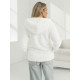 Sieviešu balts džemperis ar kapuci Mona Džemperi ar kapuci