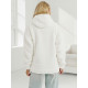 Sieviešu balts džemperis ar kapuci Nara Džemperi ar kapuci