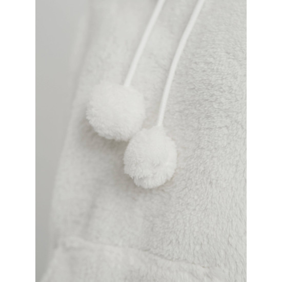 Sieviešu balts džemperis ar kapuci Nara Džemperi ar kapuci