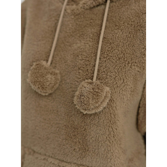 Sieviešu brūns džemperis ar kapuci Nara Džemperi ar kapuci