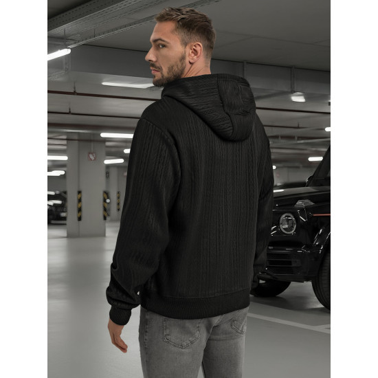 Vīriešu melns džemperis ar kapuci Race Džemperi ar kapuci