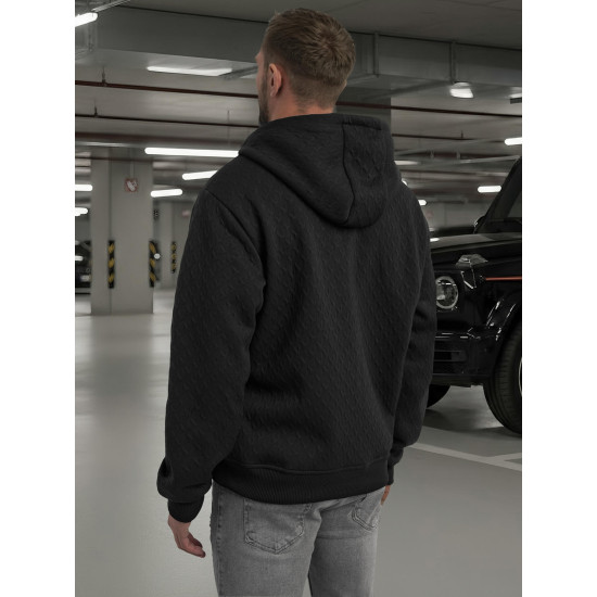 Vīriešu melns svīteris ar kapuci Sport Džemperi ar kapuci