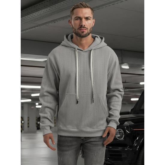 Vīriešu pelēks džemperis ar kapuci Race Džemperi ar kapuci
