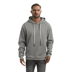 Vīriešu pelēks džemperis ar kapuci Race Vīriešu pelēks džemperis ar kapuci Race