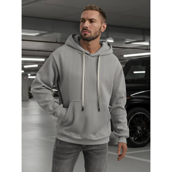 Vīriešu pelēks džemperis ar kapuci Race Džemperi ar kapuci