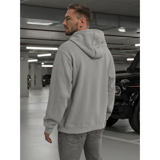 Vīriešu pelēks džemperis ar kapuci Race Džemperi ar kapuci