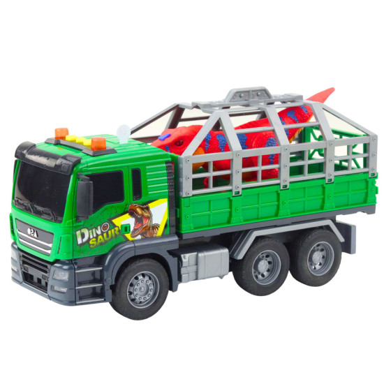 Dinozauru transporta kravas automašīna ar sarkanu dinozauru 21478 - Rotaļlietu automašīnas Dinozauru transporta kravas automašīna ar sarkanu dinozauru Kravas automašīnas