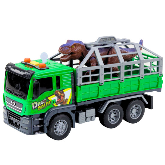 Dinozauru transportēšanas kravas automašīna ar brūnu dinozauru 21454 - Rotaļlietu automašīnas Dinozauru transportēšanas kravas automašīna ar brūnu dinozauru Kravas automašīnas