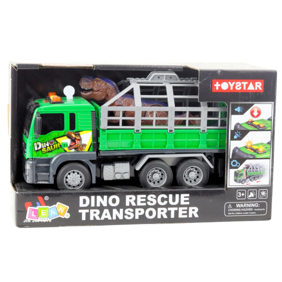 Dinozauru transportēšanas kravas automašīna ar brūnu dinozauru 21454 - Rotaļlietu automašīnas Dinozauru transportēšanas kravas automašīna ar brūnu dinozauru Kravas automašīnas