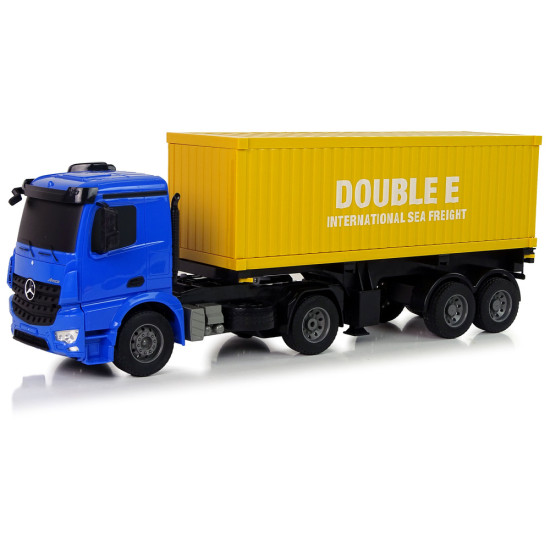 Lielā R/C kravas automašīna Mercedes Arocs Blue 1:20 Konteiners 58 cm garš Radio vadāmās rotaļlietas