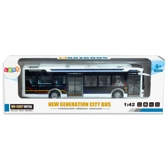 Balts elektriskais pilsētas autobuss Autobusi