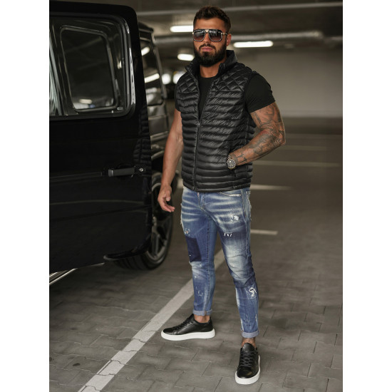 Vīriešu melna veste Kanor JS/16M9333/392B - Vīriešiem Vīriešu melna veste Kanor Vestes