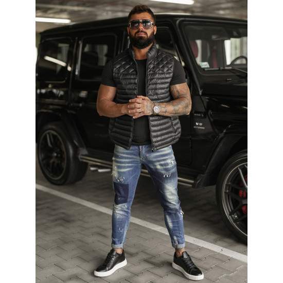 Vīriešu melna veste Kanor JS/16M9333/392B - Vīriešiem Vīriešu melna veste Kanor Vestes