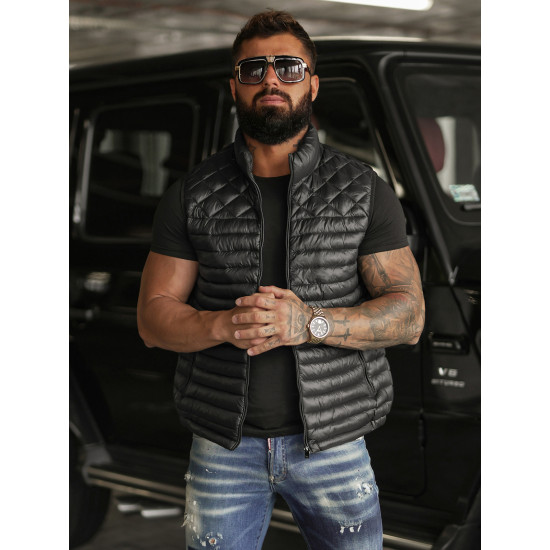 Vīriešu melna veste Kanor JS/16M9333/392B - Vīriešiem Vīriešu melna veste Kanor Vestes