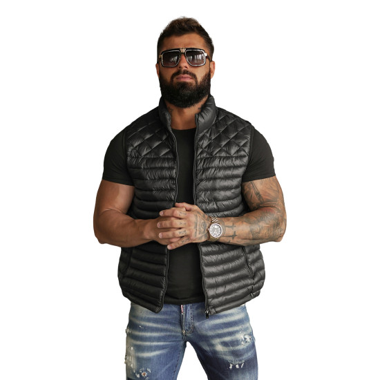 Vīriešu melna veste Kanor JS/16M9333/392B - Vīriešiem Vīriešu melna veste Kanor Vestes