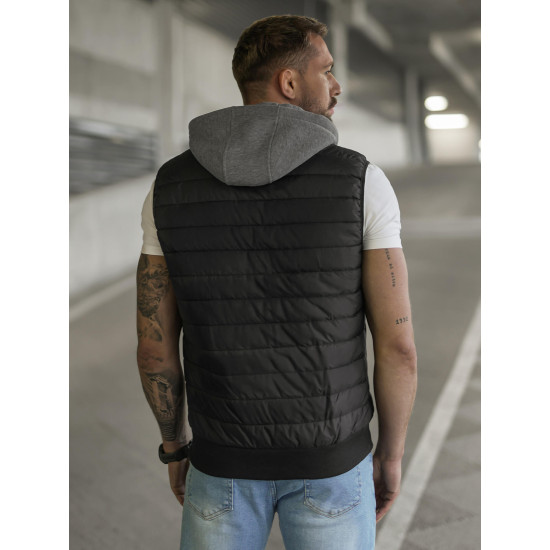 Melns jaka ar kapuci Naron JS/8M983/392 - Vīriešiem Melns jaka ar kapuci Naron Vestes