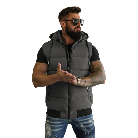 Vīriešu tumši pelēka veste Corles JS/32M1780/105 - Vīriešiem Vīriešu tumši pelēka veste Corles Vestes