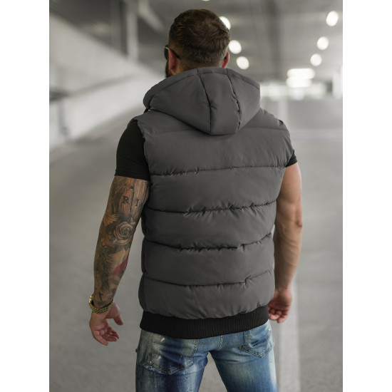 Vīriešu tumši pelēka veste Corles JS/32M1780/105 - Vīriešiem Vīriešu tumši pelēka veste Corles Vestes