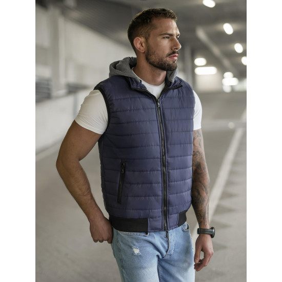 Tumši zila jaka ar kapuci Naron JS/8M983/215 - Vīriešiem Tumši zila jaka ar kapuci Naron Vestes