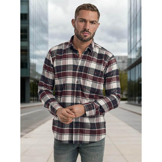 Vīriešu bordo krāsas rūtains krekls Marino Krekli