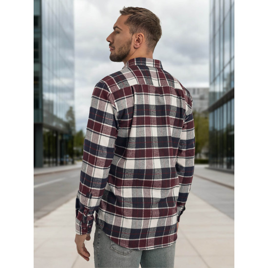 Vīriešu bordo krāsas rūtains krekls Marino Krekli