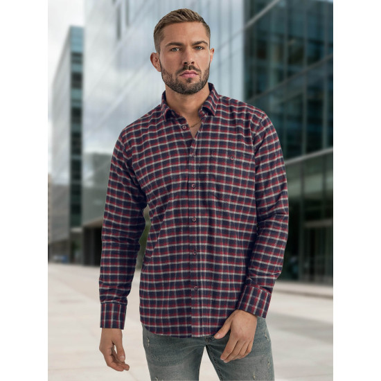 Vīriešu tumši zils rūtains krekliņš Marino Krekli