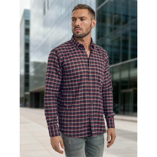 Vīriešu tumši zils rūtains krekliņš Marino Krekli