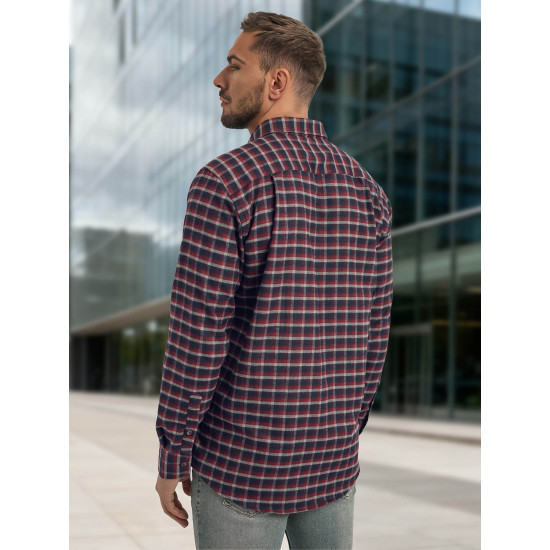 Vīriešu tumši zils rūtains krekliņš Marino Krekli