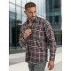 Vīriešu bordo un pelēks rūtains krekls Marino Krekli