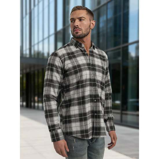 Vīriešu pelēks rūtains krekls Marino Krekli