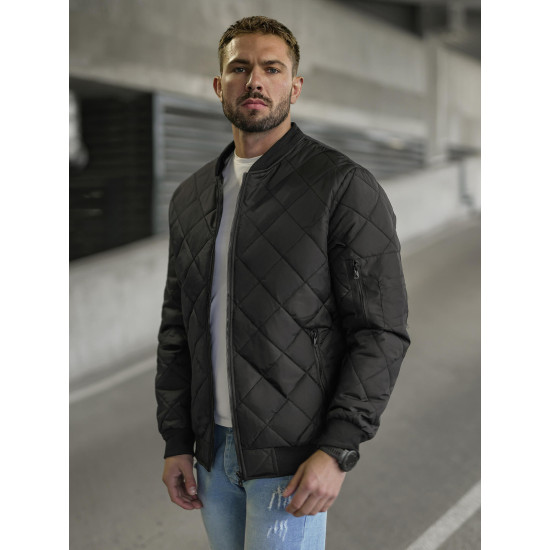 Melna vīriešu jaka ar kapuci Lator JS/8M986/392