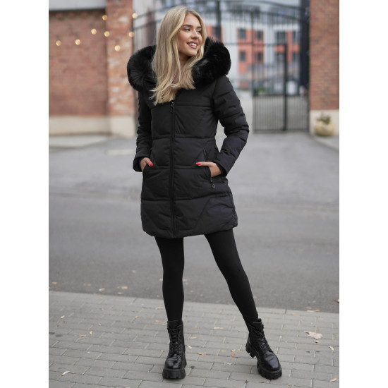 Sieviešu melns mētelis Stel JS/16M9099/392Z