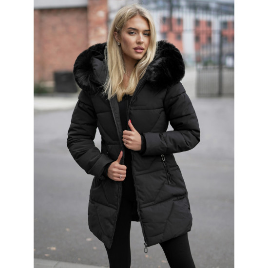 Sieviešu melns mētelis Stel JS/16M9099/392Z