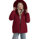 Sieviešu bordo krāsas ziemas jaka ar kapuci Levi
