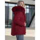 Sieviešu bordo krāsas ziemas jaka ar kapuci Levi Sieviešu jakas