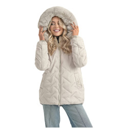 Sieviešu gaiši pelēka ziemas jaka ar kapuci Levi Sieviešu gaiši pelēka ziemas jaka ar kapuci Levi