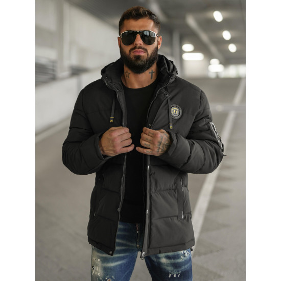 Men's black winter jacket Lorenzo JS/57M7503/392