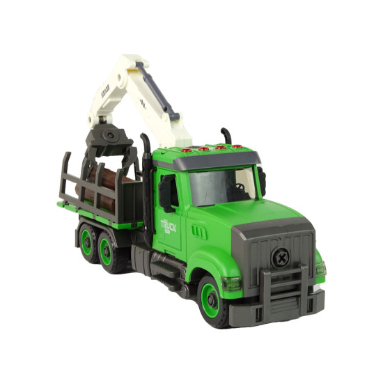 Zaļais kokmateriālu transportlīdzeklis 15917 - Rotaļlietu automašīnas Zaļais kokmateriālu transportlīdzeklis Būvniecība un lauksaimniecība