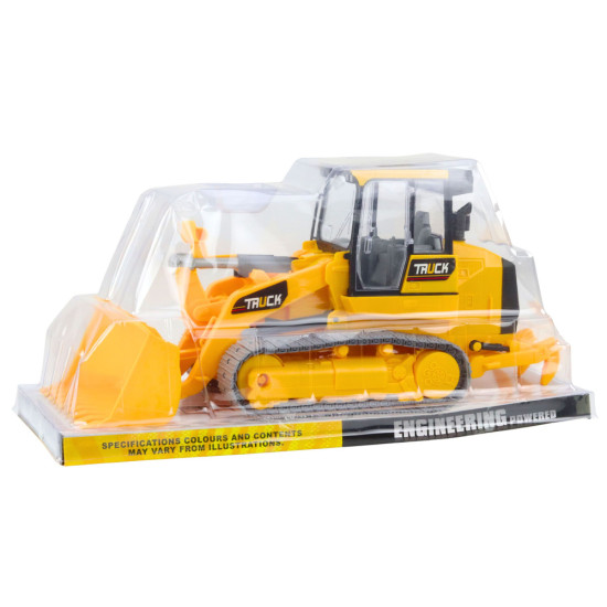 Dzeltens kāpurķēžu buldozers 24783 - Rotaļlietu automašīnas Dzeltens kāpurķēžu buldozers Būvniecība un lauksaimniecība