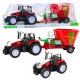 Sarkans traktors ar piekabi un barības maisītāju 24802 - Rotaļlietu automašīnas Sarkans traktors ar piekabi un barības maisītāju Būvniecība un lauksaimniecība