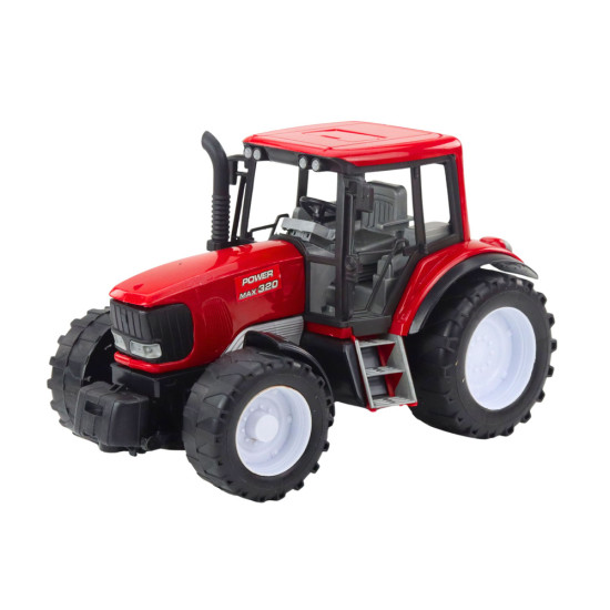 Sarkans traktors ar zaļu piekabi un sienu 24807 - Rotaļlietu automašīnas Sarkans traktors ar zaļu piekabi un sienu Būvniecība un lauksaimniecība